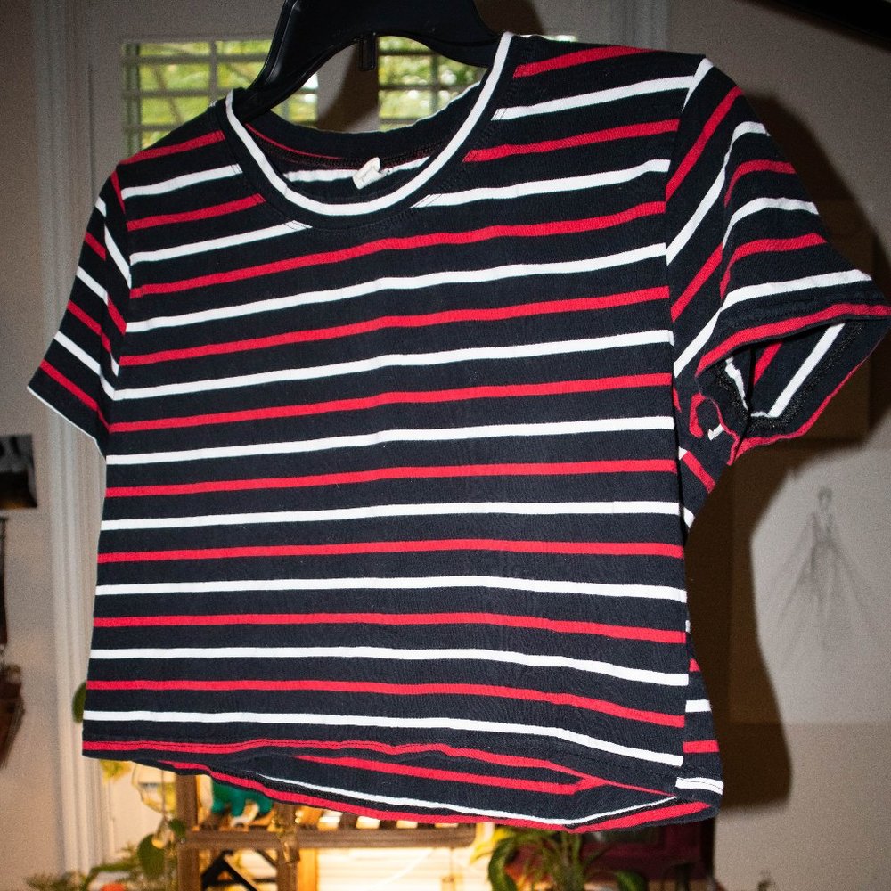 Striped Parisienne-Style Crop Top
